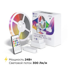 Умная адресная светодиодная лента RGB IC с Яндекс Алисой, Марусей, Google Home, Wi-Fi, Smart LED Lightstrip IP65 24W 5 метров